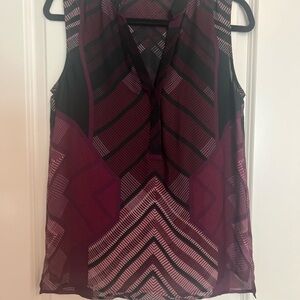 Silk Vince Sleeveless Top - Black and Purple